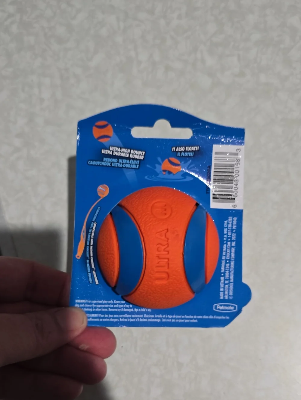 Chuck It Ultra Ball Medium - Orange and Blue Durable Dog‎ Fetch Toy NWT